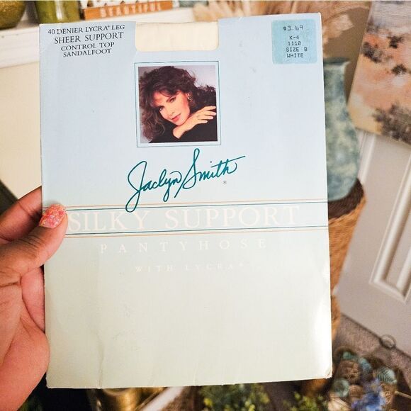 VTG Jaclyn Smith White Silky Support W. Lycra Pantyhose. - Picture 1 of 11